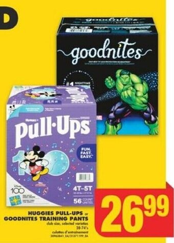 No Frills HUGGIES PULL-UPS or GOODNITES TRAINING PANTS offer