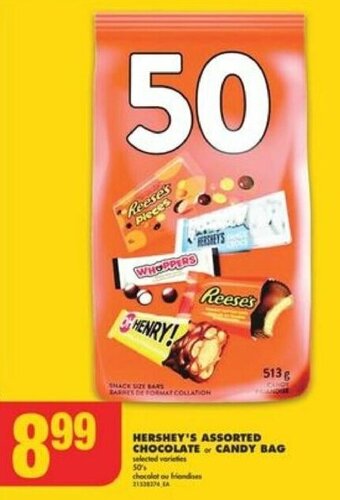 No Frills HERSHEY'S ASSORTED CHOCOLATE or CANDY BAG offer
