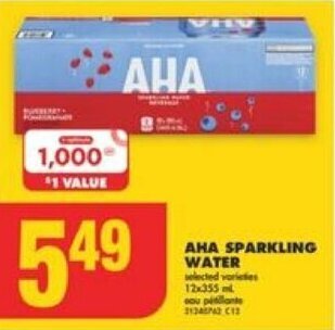 No Frills AHA SPARKLING WATER offer