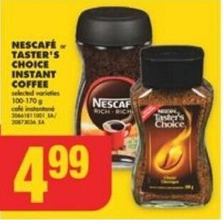 No Frills NESCAFÉ or TASTER'S CHOICE INSTANT COFFEE offer