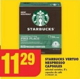 No Frills STARBUCKS VERTUO NESPRESSO CAPSULES offer