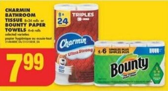 No Frills CHARMIN BATHROOM TISSUE or BOUNTY PAPER TOWELS offer
