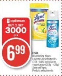 Shoppers Drug Mart LYSOL Disinfecting Wipes offer