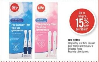 Shoppers Drug Mart LIFE BRAND Pregnancy Test Kit offer