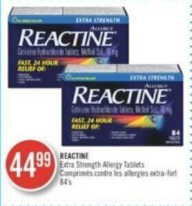 Shoppers Drug Mart REACTINE Extra Strength Allergy Tablets offer