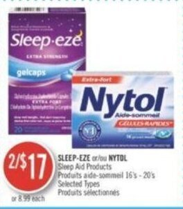 Shoppers Drug Mart SLEEP-EZE or NYTOL Sleep Aid Products offer
