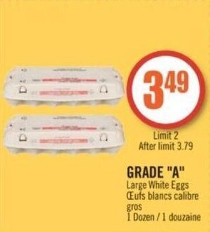 Shoppers Drug Mart GRADE "A" Large White Eggs offer