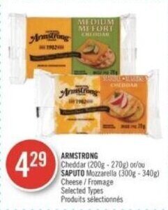 Shoppers Drug Mart ARMSTRONG Cheddar or SAPUTO Mozzarella offer