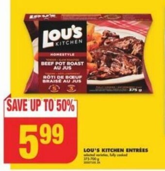 No Frills LOU'S KITCHEN ENTRÉES offer