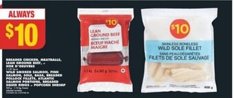 No Frills BREADED CHICKEN, MEATBALLS, LEAN GROUND BEEF or HOR D'OEUVRES offer