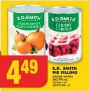No Frills E.D. SMITH PIE FILLING offer