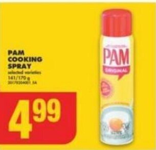 No Frills PAM COOKING SPRAY offer