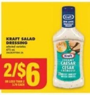 No Frills KRAFT SALAD DRESSING offer