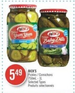 Shoppers Drug Mart BICK'S Pickles offer