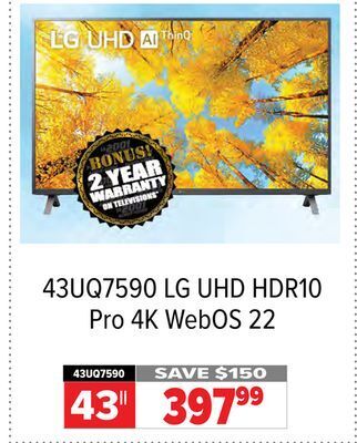 2001 Audio Video Lg 43 uhd hdr10 pro 4k webos 22 offer