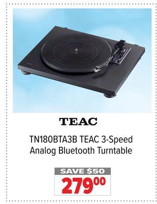 2001 Audio Video Teac 3-speed analog bluetooth turntable offer