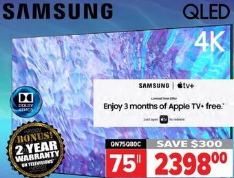 2001 Audio Video Samsung 75 qled 4k full array hdr12x offer