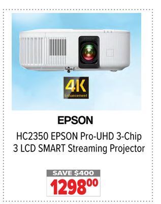 2001 Audio Video Epson pro-uhd 3-chip 3 lcd smart streaming projector offer