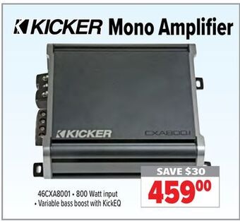 2001 Audio Video Kicker mono amplifier offer