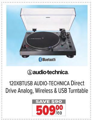 2001 Audio Video Audio-technica direct drive analog, wireless & usb turntable offer