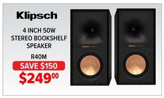 2001 Audio Video Klipsch 4 inch 50w stereo bookshelf speaker offer