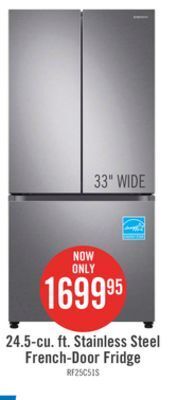 The Brick Samsung 24.5 cu. ft. french-door refrigerator with dual ice maker - rf25c5151sr/aa offer