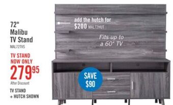 The Brick Malibu 72 tv stand offer