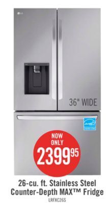 The Brick Lg 26 cu. ft. smart counter-depth max refrigerator with dual ice makers - lrfxc2606s offer