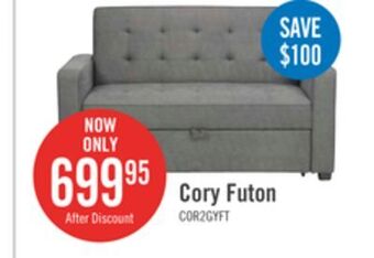 The Brick Corey velvet futon - grey offer