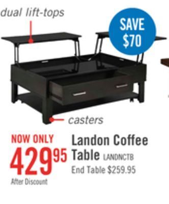 The Brick Landon coffee table with lift top - grey offer