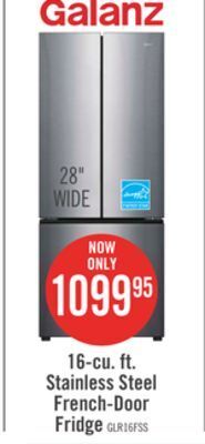 The Brick Galanz 16 cu. ft. french-door refrigerator - glr16fs2m08 offer