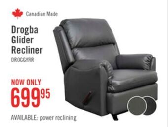 The Brick Drogba leather-look fabric recliner - grey offer