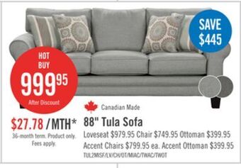 The Brick Tula fabric sofa - mist offer