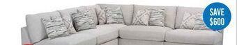 The Brick Evolve linen-look fabric 5-piece modular sectional with 4 armless chairs - light grey offer