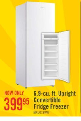 The Brick Midea 6.9 cu. ft. convertible upright refrigerator-freezer - mru07b3aww offer