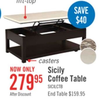 The Brick Sicily coffee table with lift-top and casters beige offer