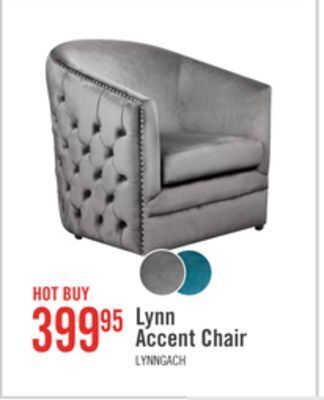 The Brick Lynn velvet accent chair - grey offer