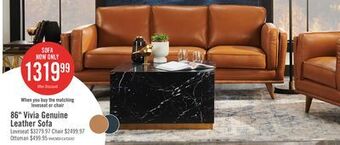 The Brick Vivia top-grain genuine leather sofa - caramel offer