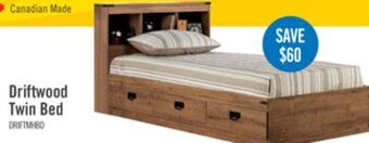 The Brick Driftwood twin mates bed with bookcase headboard offer
