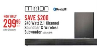 The Brick Mission soundbar with wireless subwoofer - msb21 offer