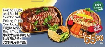 T&T Supermarket Peking duck and sushi peking duck combo + bright moon sushi tray offer