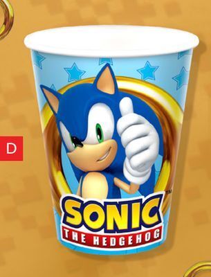 Party City Sonic paper cup for birthday/party, 9-in, 8-pk offer