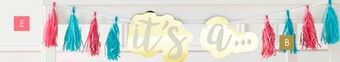 Party City Gender reveal tassel garland offer