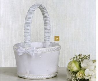 Party City White pearl flower girl basket offer