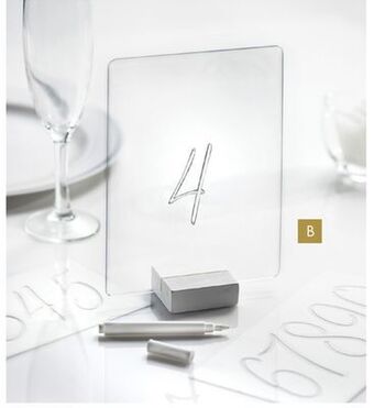 Party City Acrylic table sign with stencils, clear offer