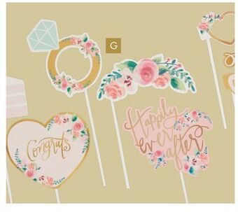 Party City Mint to-be floral photo booth props, 13-pc offer