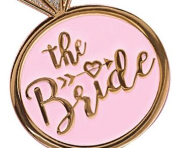 Party City Bride gold enamel pin offer