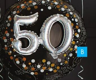Party City 3d sparkling celebration 50th birthday balloon, 32-in offer