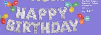 Party City Confetti air-filled happy birthday balloon banner kit, silver offer