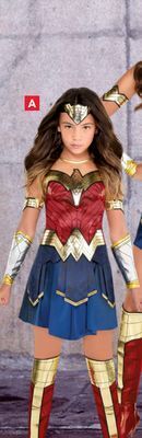 Party City Kids' dc wonder woman red/blue dress halloween costume, assorted sizes offer
